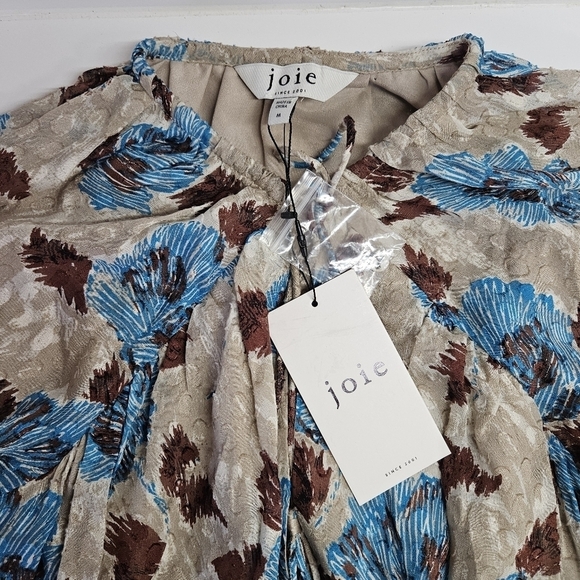 NEW Joie Aminah Silk Smocked Dress Tuffet Multi Medium - Picture 4 of 6